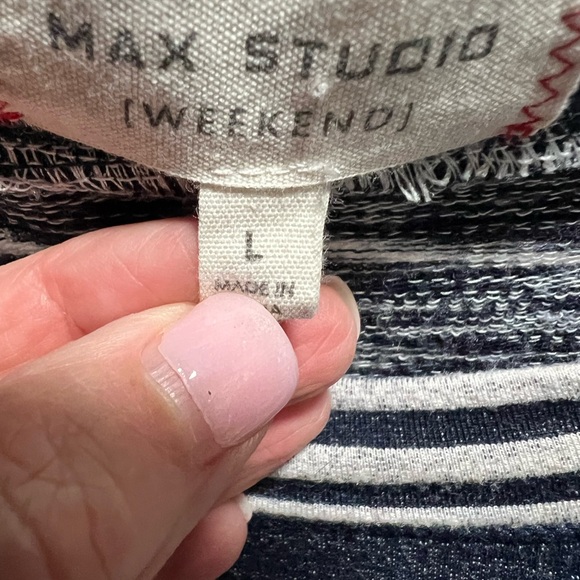 Max Studio Weekend Black Striped Casual Dress D2 - Picture 4 of 7